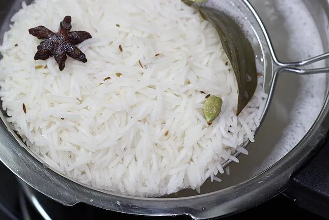 half cooked rice