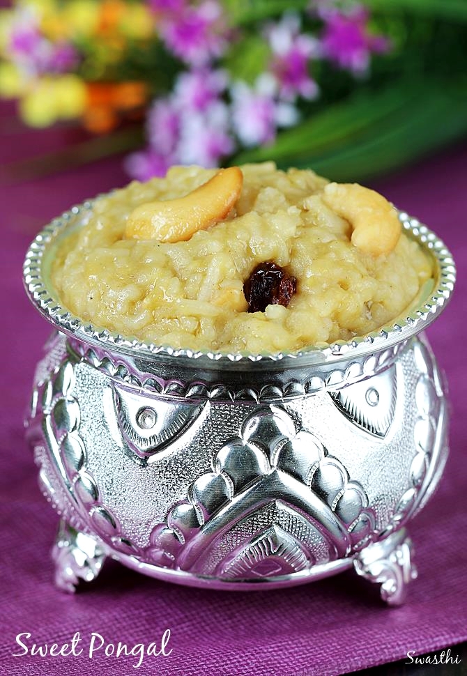 Sweet pongal recipe video | How to make temple style sweet ...