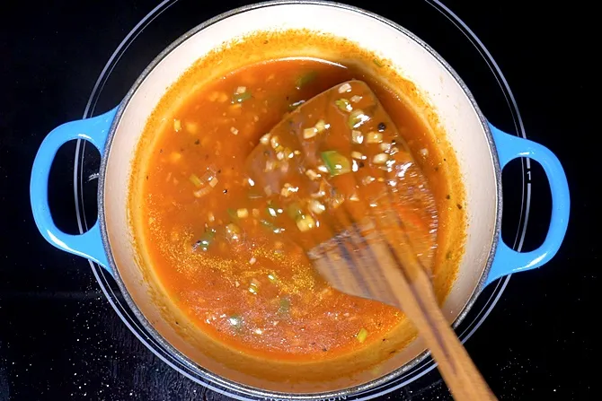 cooking sauce until thick