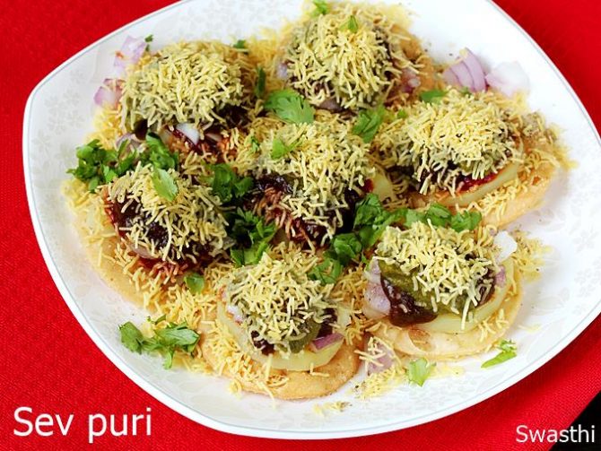 Sev Puri Recipe - Swasthi's Recipes