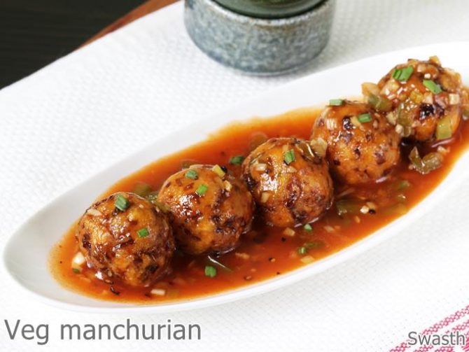 Veg Manchurian With Manchurian Sauce - Swasthi's Recipes