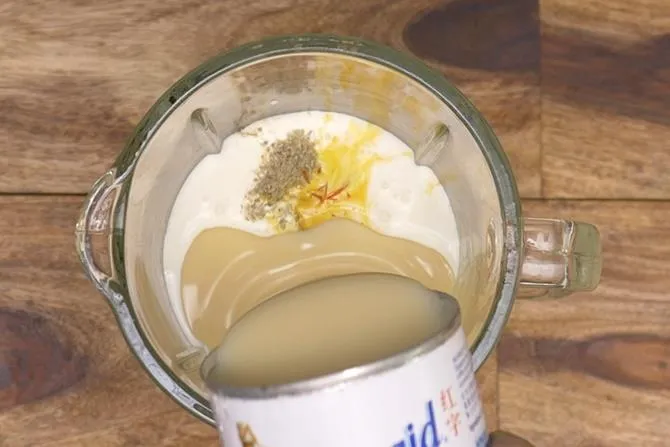 Pour condensed milk