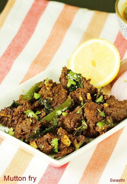 Mutton Fry | Mutton Sukka | Mutton Roast - Swasthi's Recipes