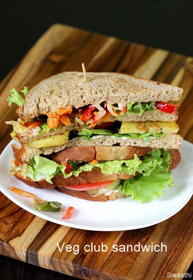 Club sandwich recipe | How to make veg club sandwich