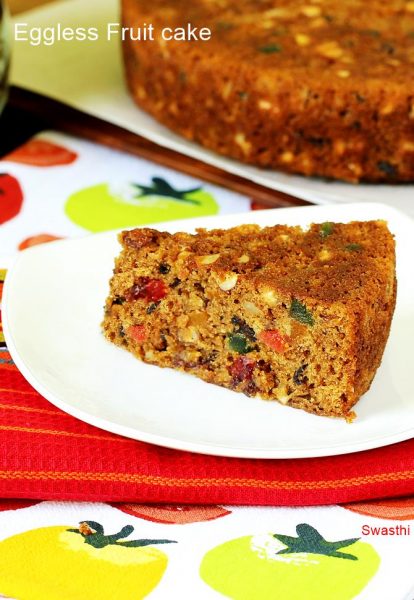 Eggless christmas fruit cake recipe | How to make fruit cake without eggs