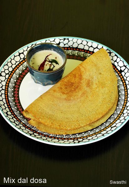 Mixed dal dosa recipe | Mix dal dosa recipe without rice