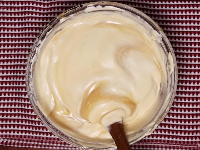 stir in the sauce with heavy whipped cream