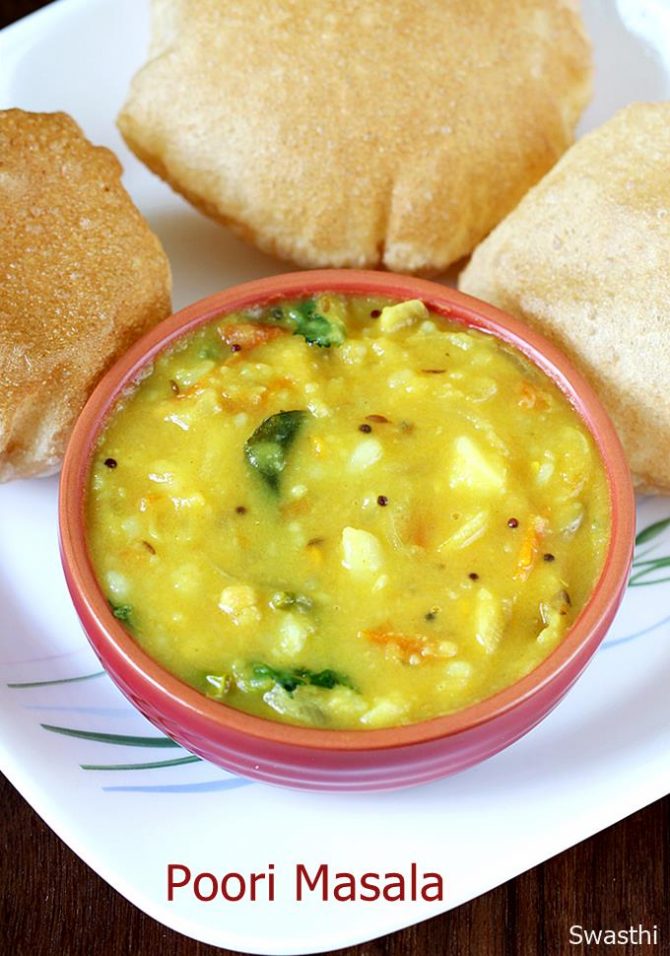 Poori masala recipe (Poori curry) - Swasthi's Recipes