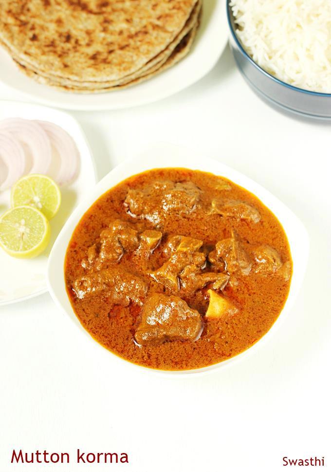 Mutton korma (lamb korma recipe) - Swasthi's Recipes