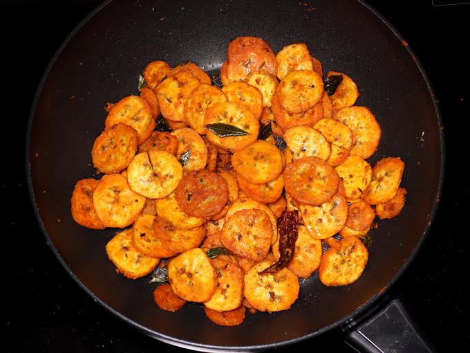 Vazhakkai fry recipe   Swasthi s Recipes - 6