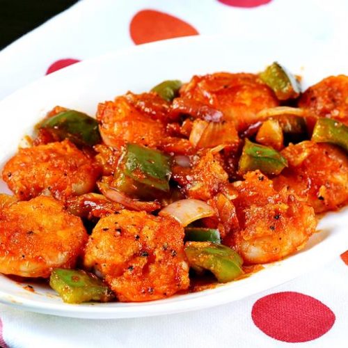 Chilli Prawns Recipe Swasthi S Recipes