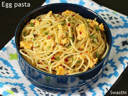 Egg spaghetti (Scrambled egg pasta) - Swasthi's Recipes