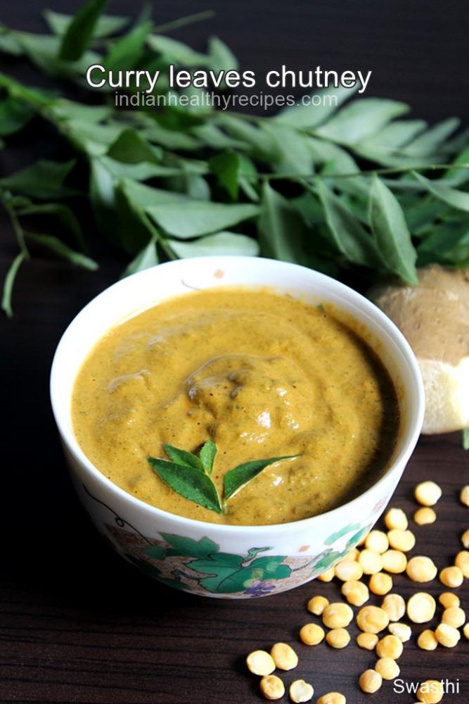 Curry leaves chutney recipe - Swasthi's Recipes
