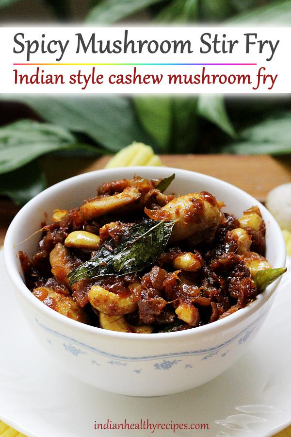 Mushroom stir fry recipe (Indian style stir fried mushrooms)