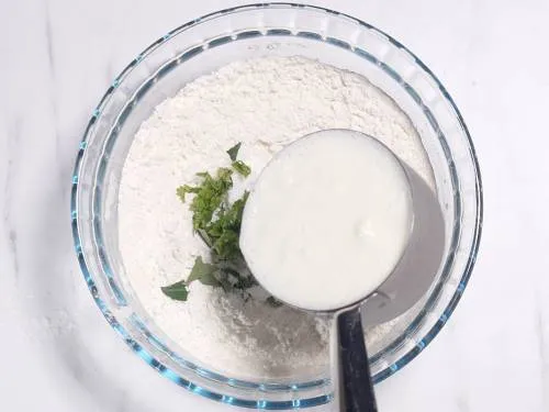 adding curd to make batter