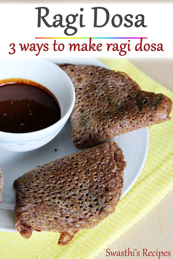 Ragi dosa | How to make ragi dosa in 3 ways