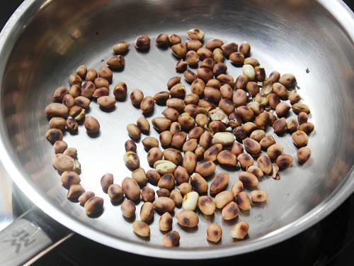 roasting peanuts until golden