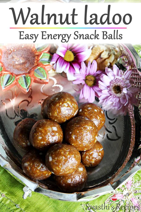 Walnut Ladoo Recipe Swasthi S Recipes