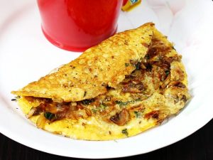 Mushroom omelette recipe - Swasthi's Recipes