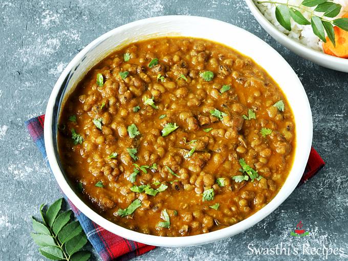 Green Moong Dal Recipe (Green Gram Curry) - Swasthi's Recipes