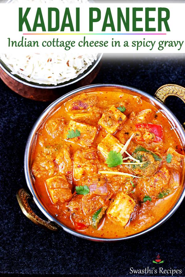 Kadai Paneer Recipe How To Make Kadai Paneer Gravy Swasthi S Recipes