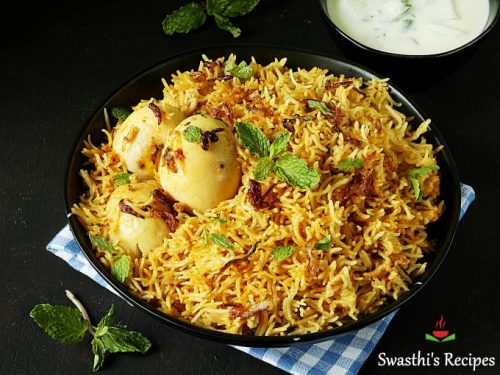 Egg biryani recipe (Instant pot & stovetop) - Swasthi's Recipes