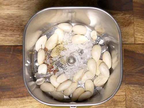 grind almonds with milk