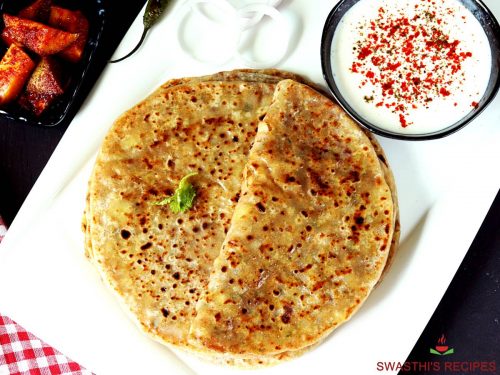 aloo paratha with yogurt