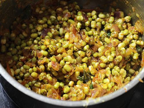 green moong in a pot