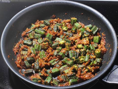 Bhindi Do Pyaza Recipe   Swasthi s Recipes - 63