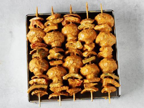 Tandoori mushroom tikka recipe   Swasthi s Recipes - 38