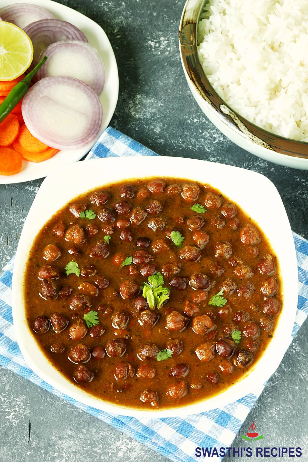 Kala Chana Recipe (Black Chickpeas Curry) - Swasthi's Recipes