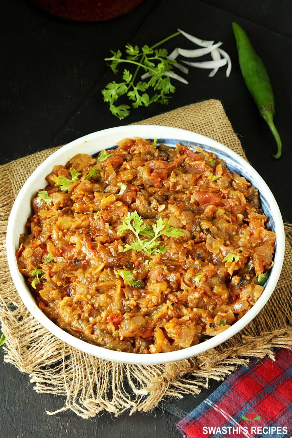 Baingan Bharta Recipe - Swasthi's Recipes