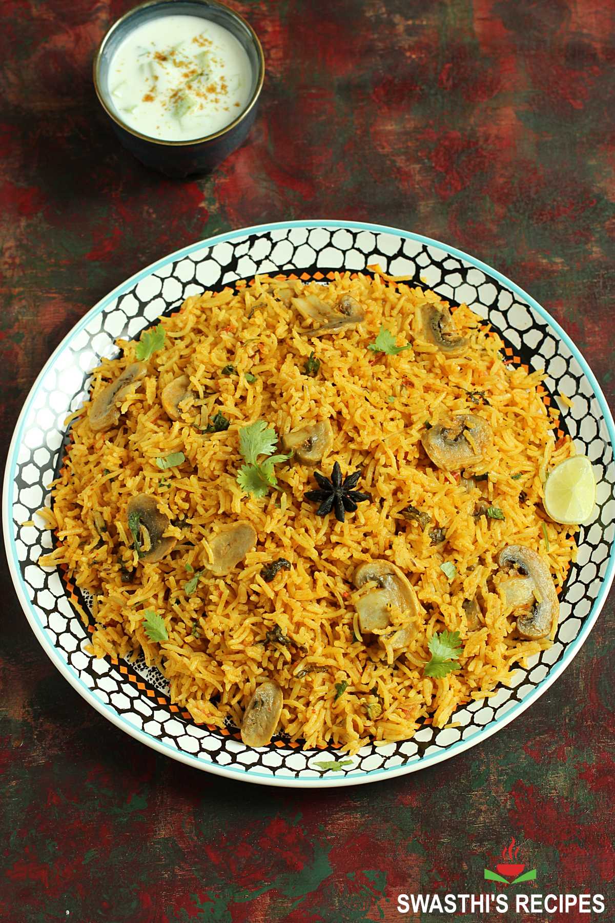 Mushroom Biryani Recipe - Swasthi's Recipes