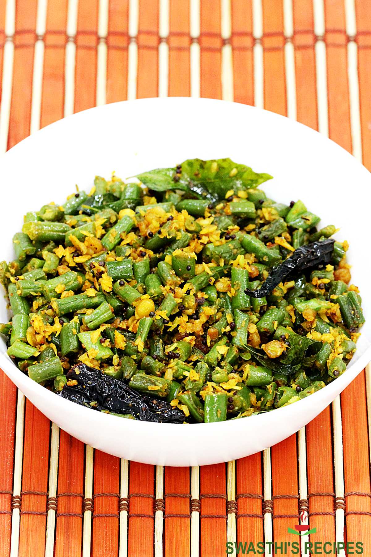 Beans Poriyal   Green Beans Fry Recipe   Swasthi s Recipes - 4
