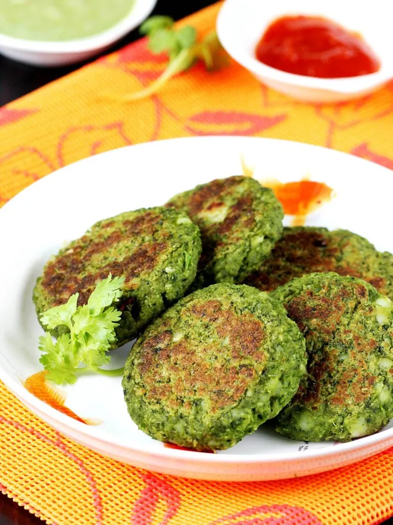 hara bhara kabab served in a white plate