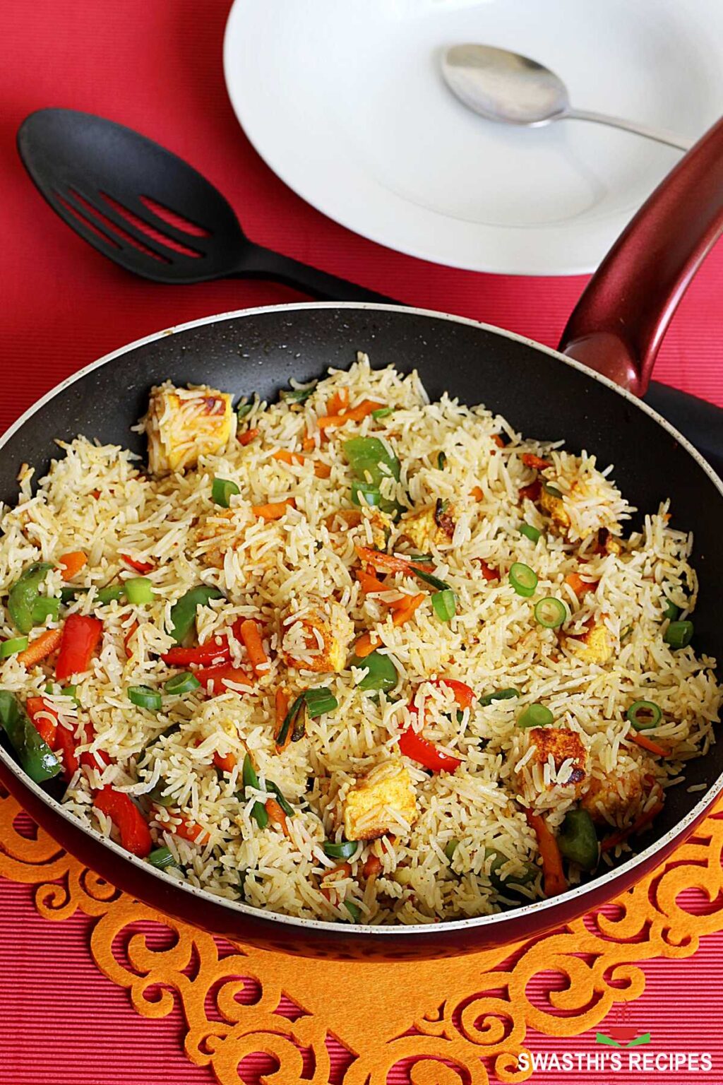 Paneer fried rice (Indian & Chinese 2 Ways) - Swasthi's Recipes