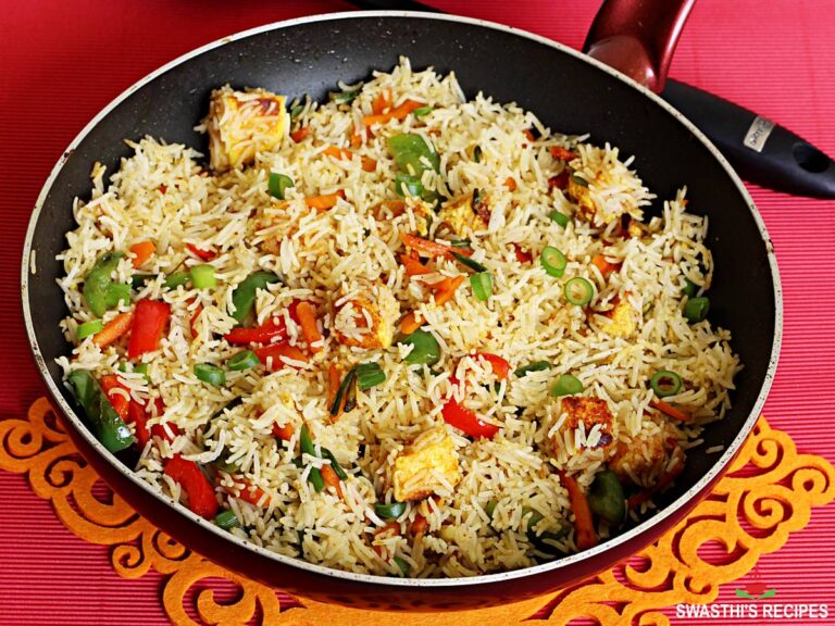 Paneer fried rice (Indian & Chinese 2 Ways) - Swasthi's Recipes