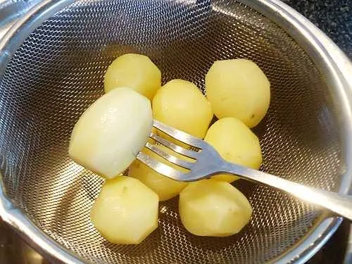 prick aloo with fork