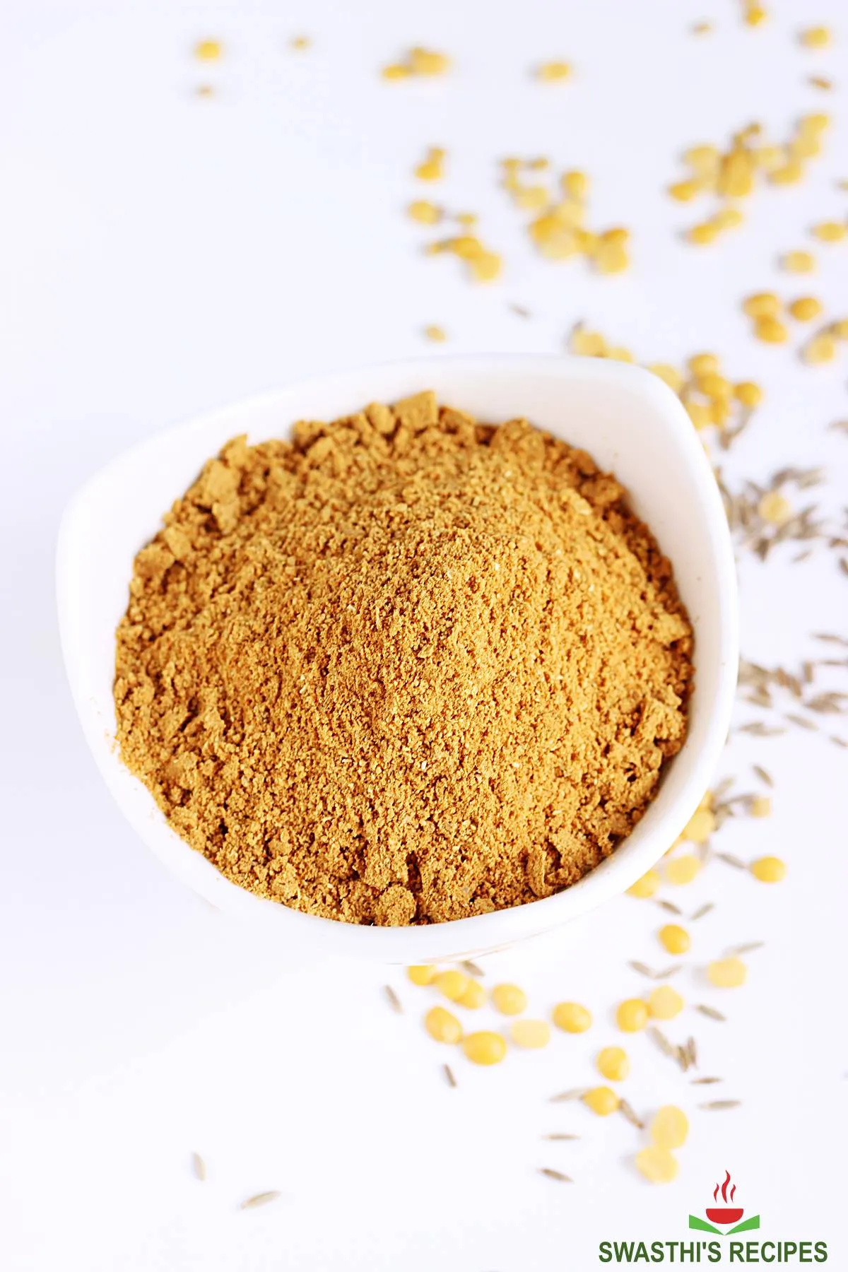rasam powder made with lentils and spices