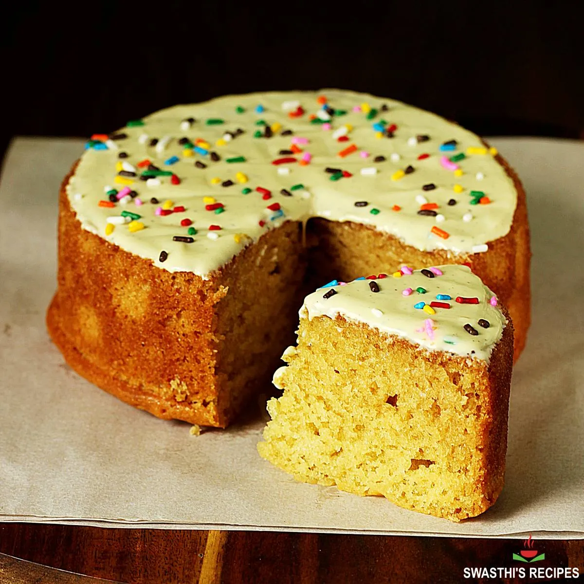 Eggless cake with condensed milk in pressure cooker sale