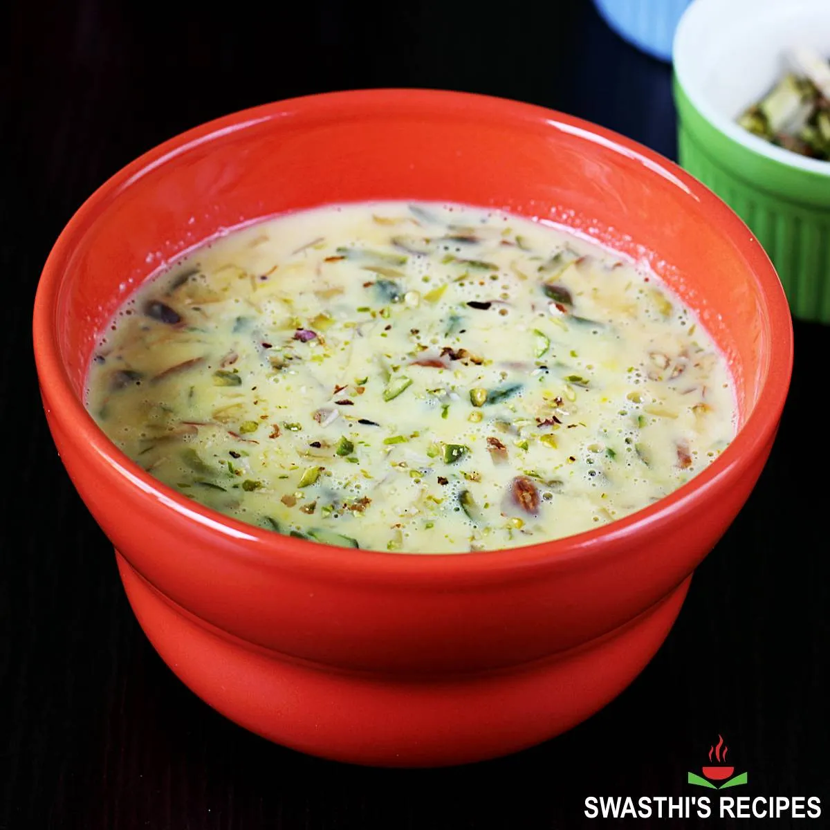 Basundi served in an orange bowl