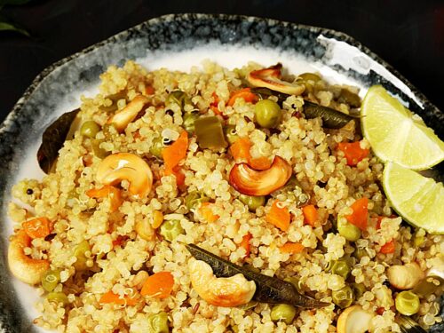 Quinoa Fried Rice Recipe   Swasthi s Recipes - 79