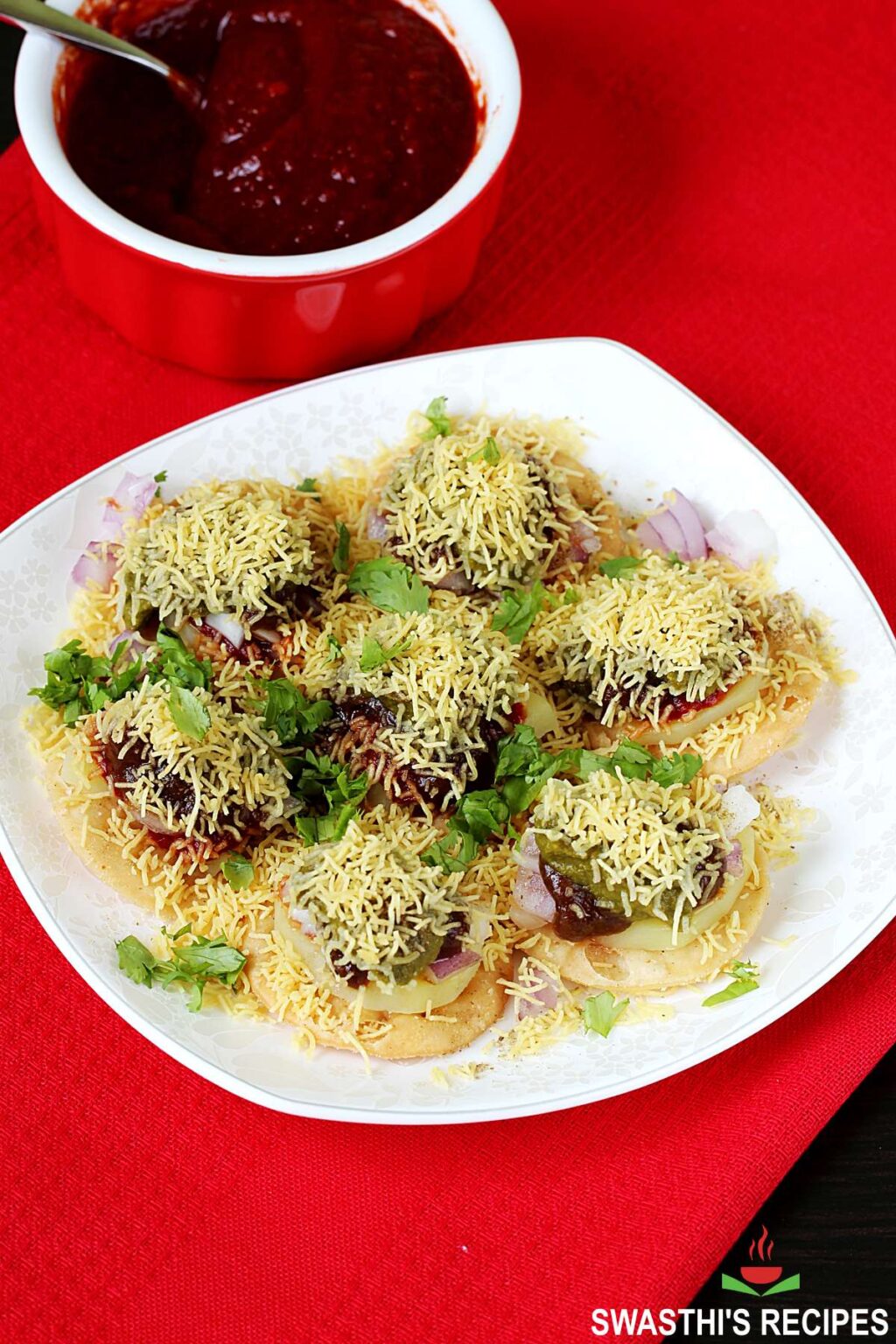 Sev Puri Recipe - Swasthi's Recipes