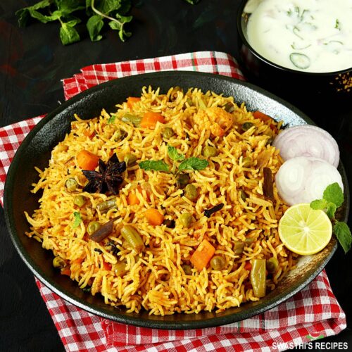 Veg Biryani Recipe | Vegetable Biryani - Swasthi's Recipes