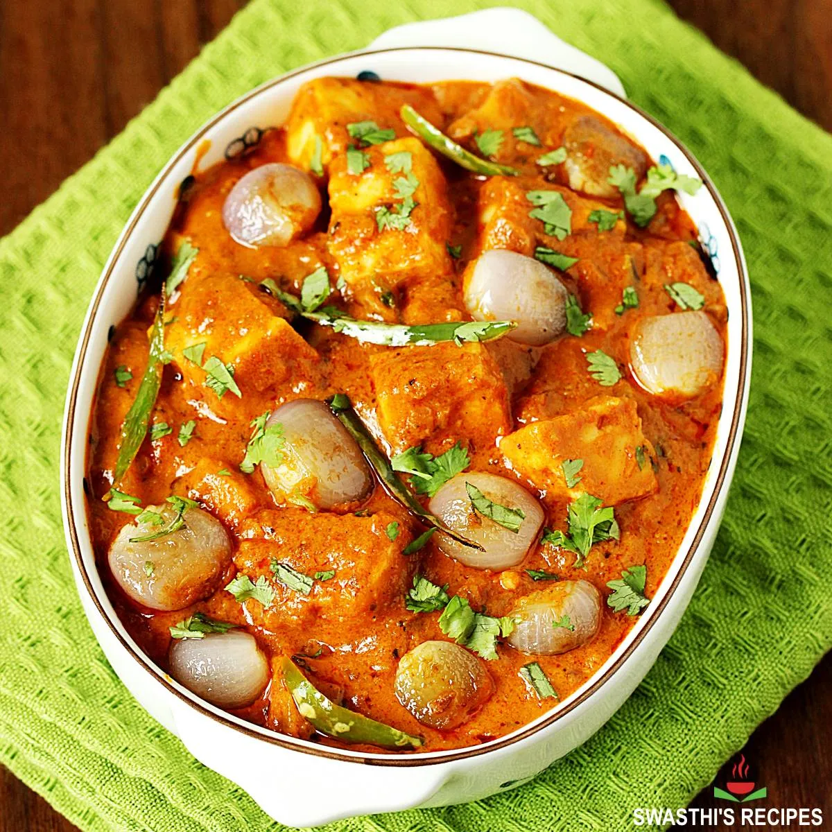 Paneer do pyaza recipe made with paneer and onions