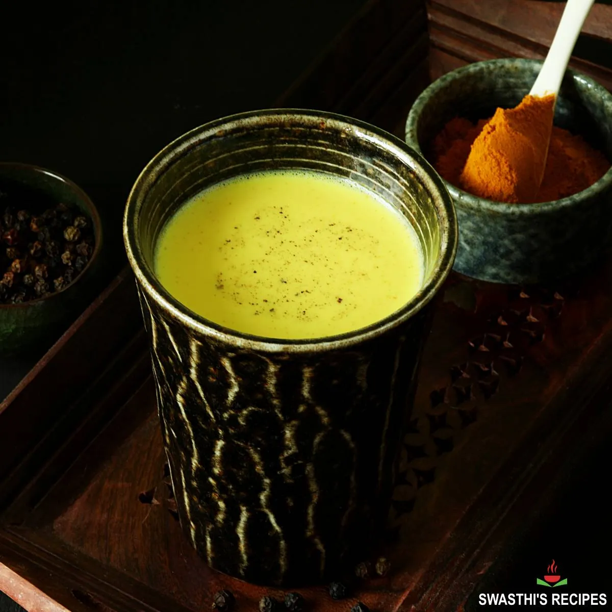 Turmeric milk made in traditional way