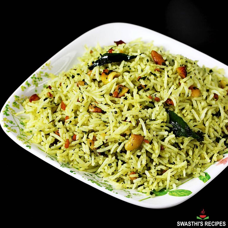 Pudina Rice Recipe | Mint Rice - Swasthi's Recipes