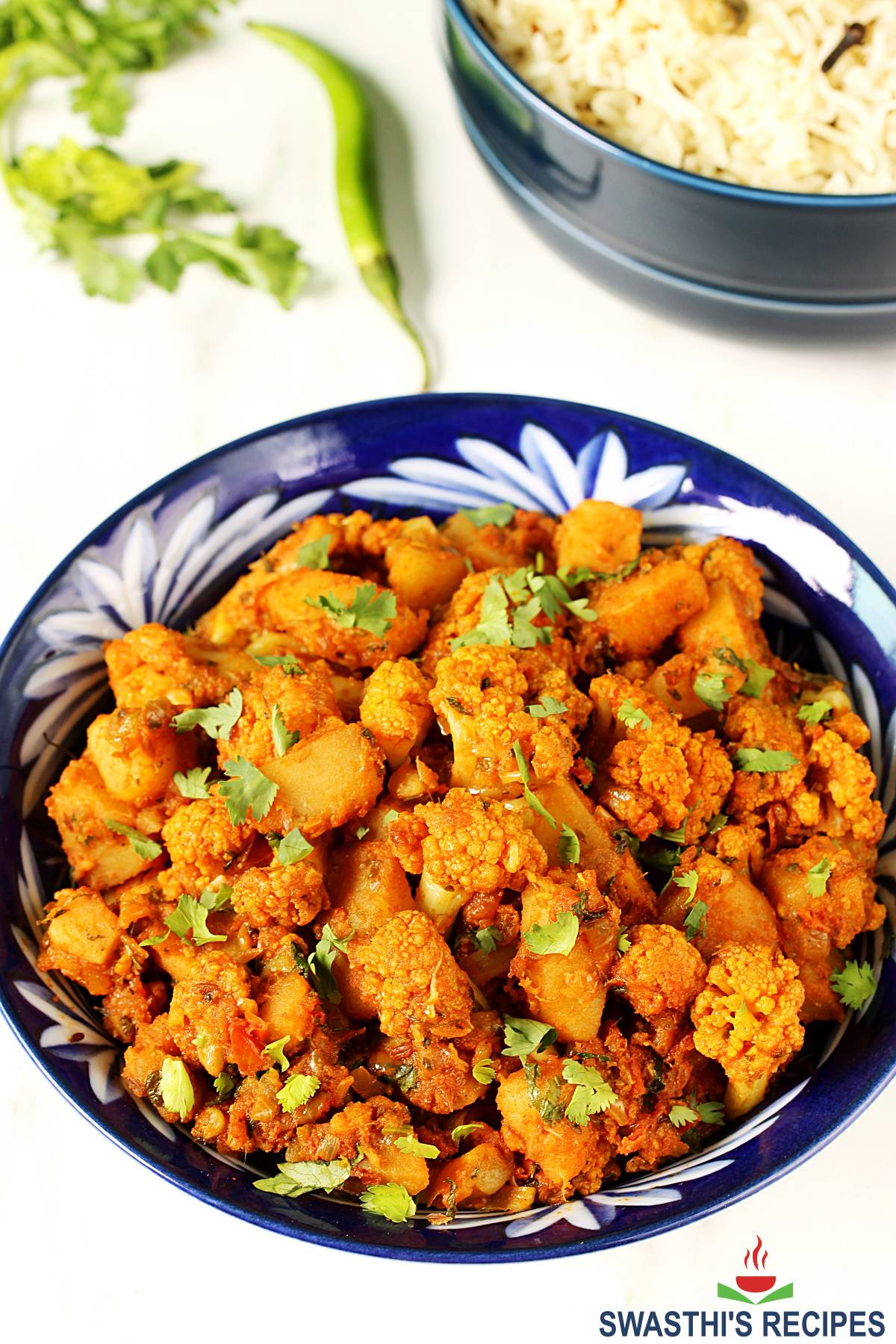 Aloo Gobi Recipe (Cauliflower Potato Curry) - Swasthi's Recipes