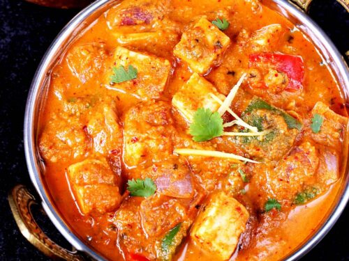 Close Up of Kadai Paneer, a Popular North Indian Semi Dry Dish Made by  Cooking Paneer Stock Image - Image of healthy, dish: 220935287